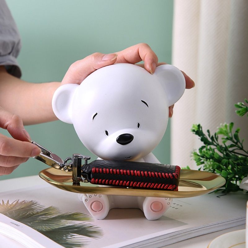 Khay Đựng Trái Cây / Trang Sức / Bánh Kẹo Hình Gấu Trắng Siêu Dễ Thương Phong Cách Bắc Âu