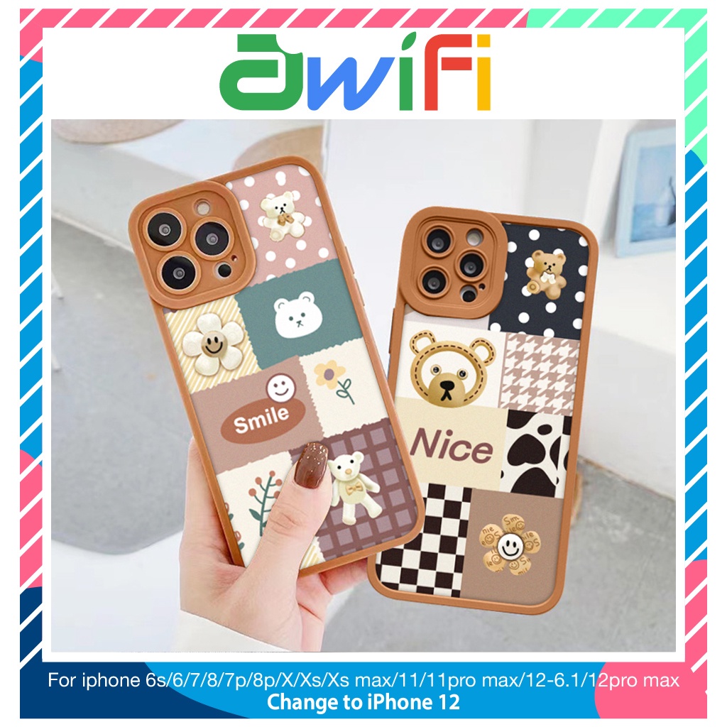 Ốp lưng iphone cạnh vuông lỗ camera smile nice 6s/6splus/7/7plus/8/8plus/x/xs/11/12/13/pro/max/plus/promax-Sale Sốc V4-3