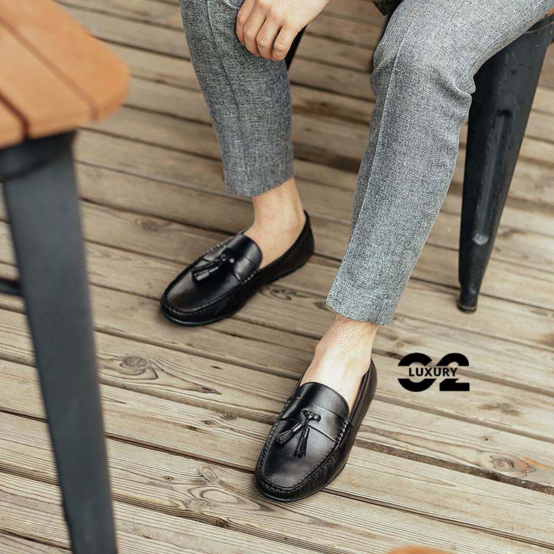 Giày lười nam Luxury dáng Moccasin Shoes BL09-1 giày da cao cấp chống trơn trượt nhiều size
