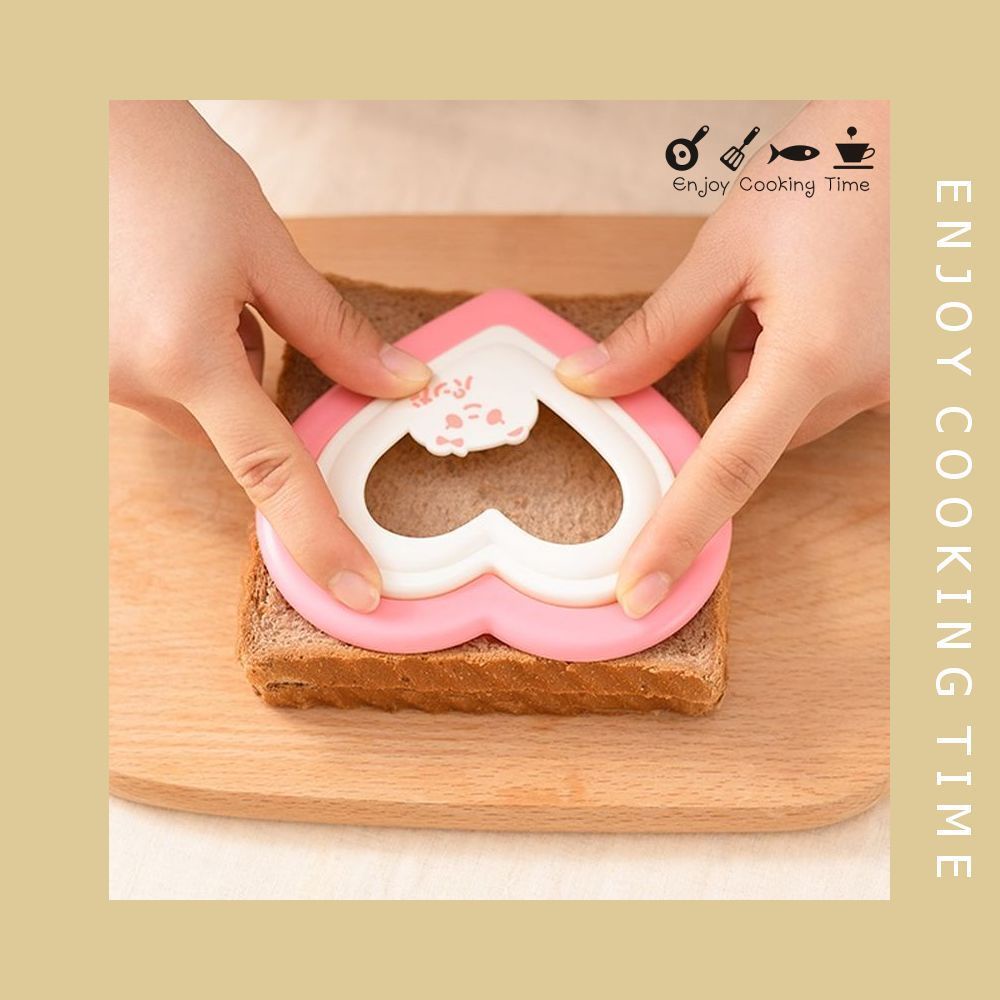 Khuôn ép bánh mì hình trái tim hàng xuất Nhật cakeshop hcm