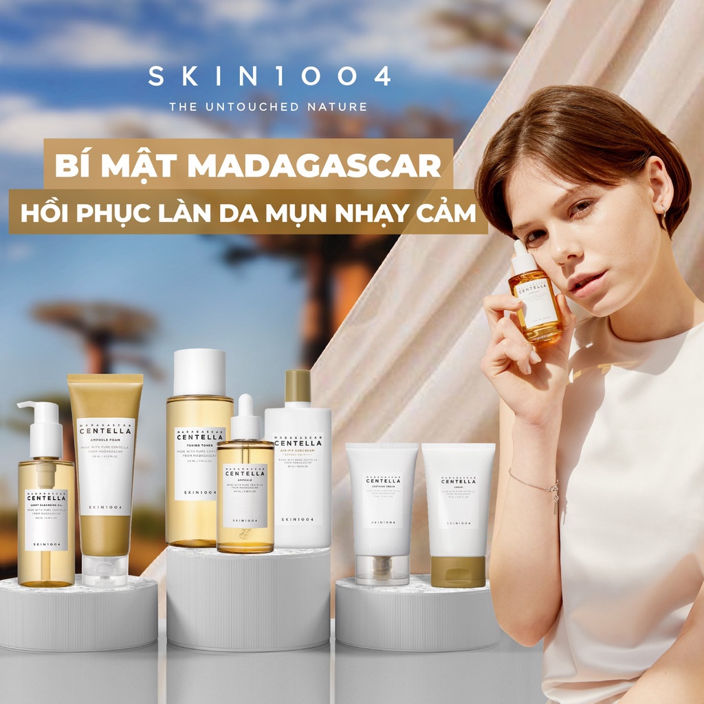 Bộ Sản Phẩm Chăm Sóc Da Mụn, Giúp Phục Hồi Da Chiết Xuất Từ Rau Má Skin1004 Madagascar Centella