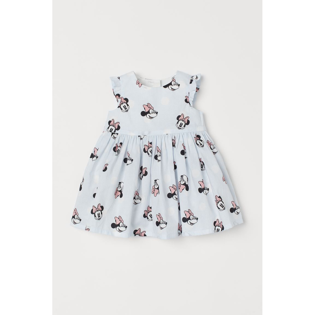 Váy xoè cotton xanh Minnie mickey HM H&amp;M_hàng chính hãng authentic