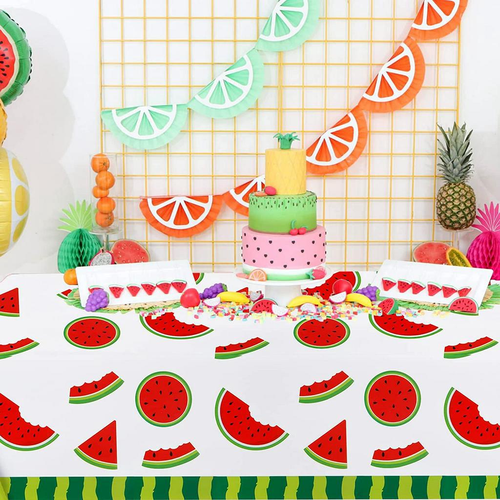 Khăn Trải Bàn Dùng Một Lần Họa Tiết Dưa Hấu 52 "X 87"