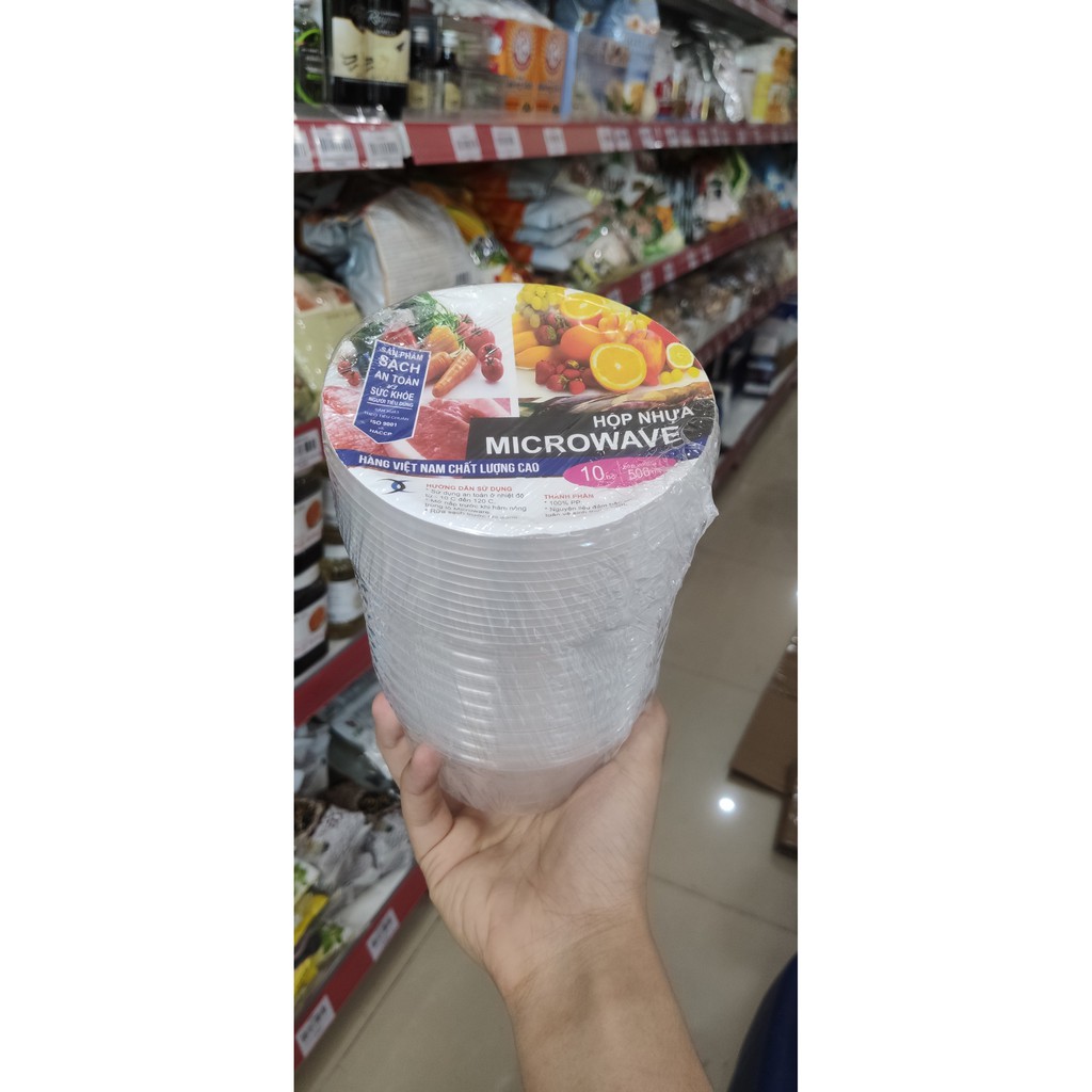 Set 10 Hộp Nhựa Tròn Đựng Thực Phẩm