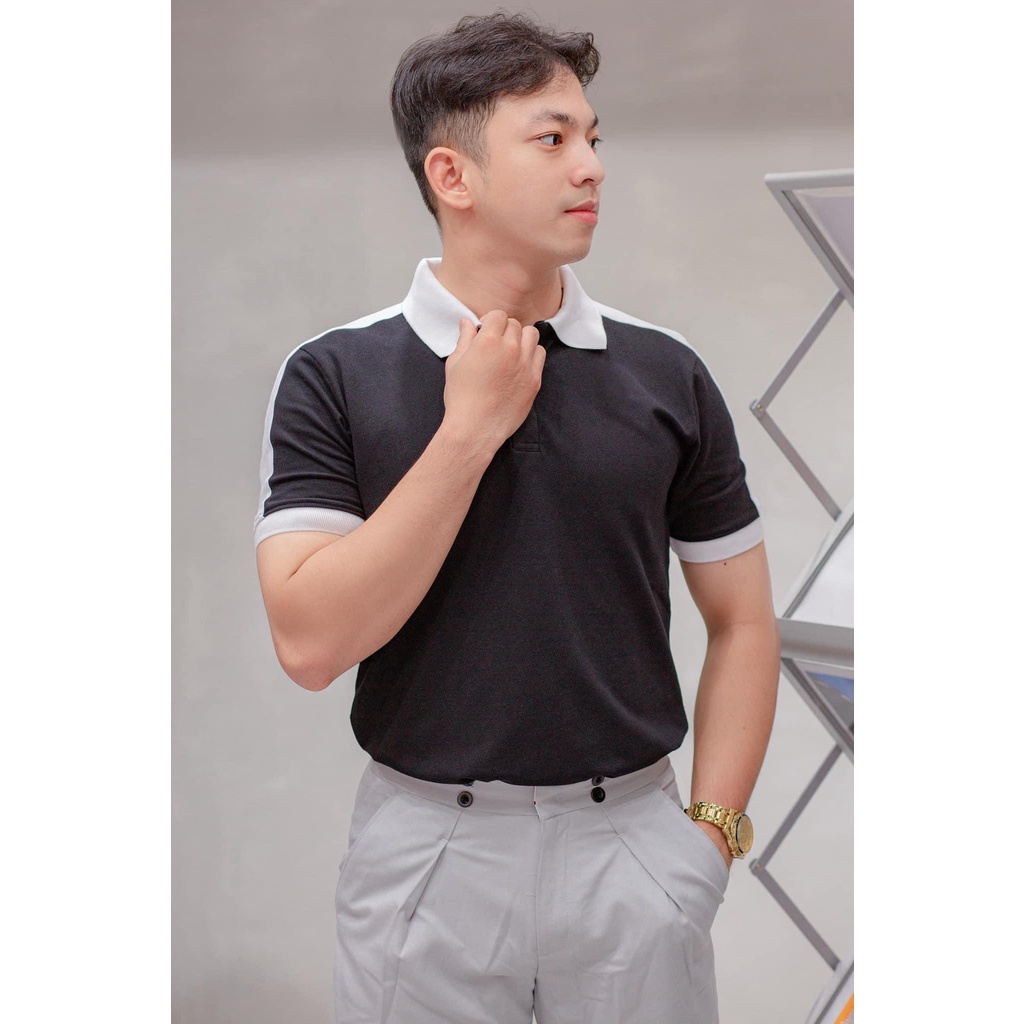ÁO THUN POLO NAM CỔ PHỐI VIỀN VAI VẢI CÁ SẤU COTTON CAO CẤP
