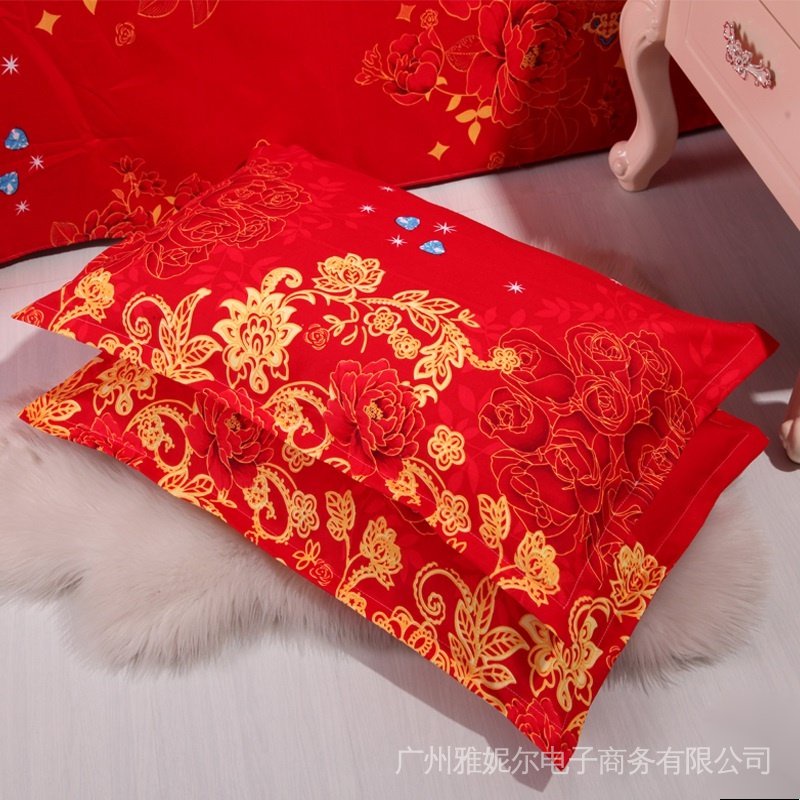 Áo Gối Bằng cotton Màu Đỏ 24 Giờ Kích Thước 48x74cm Trang Trí Nhà Cửa / Tiệc Cưới