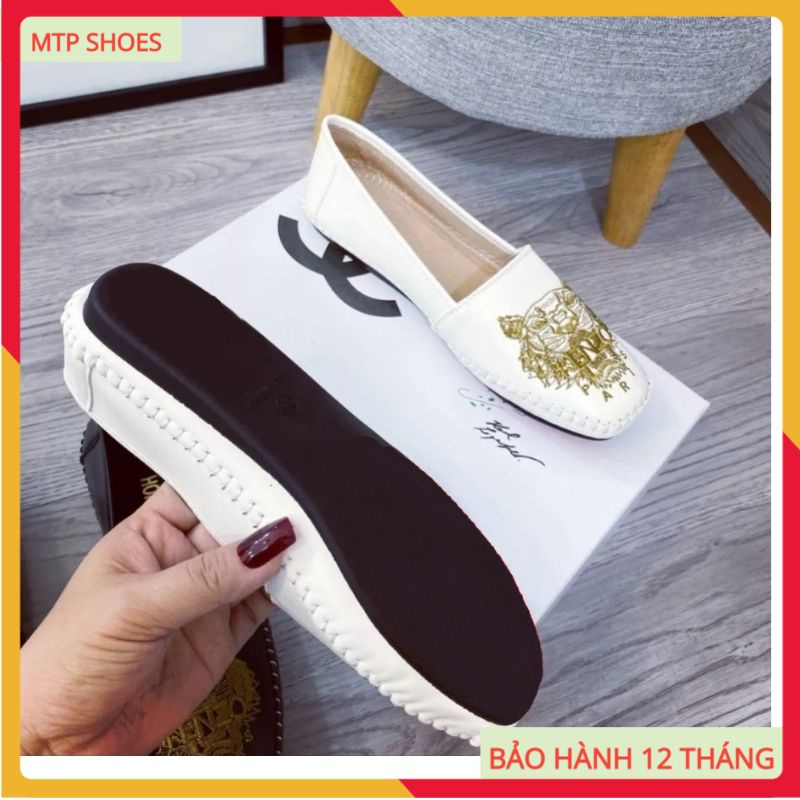 Giày lười nữ ❤FREESHIP❤ giày bệt nữ da lỳ cao cấp thêu mặt hổ - GL11