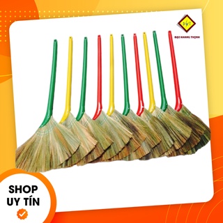 Chổi cỏ cán nhựa Chổi quét nhà cán nhựa Chổi đót bông cỏ