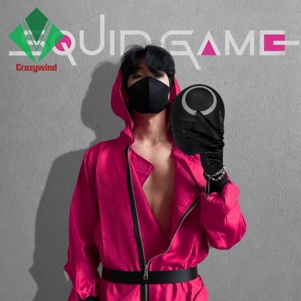 Bộ Quần Áo Trong Phim Squid Game Hàn Quốc Drama Villain Horror Round sáu cho nam và nữ Trò Chơi Con Mực hóa trang nhân vật