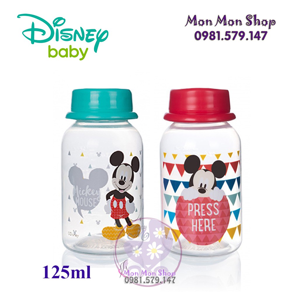 Bình trữ sữa, bình đựng sữa mẹ 125ml/ 250ml Disney made in Thailand (nhựa an toàn, không BPA)