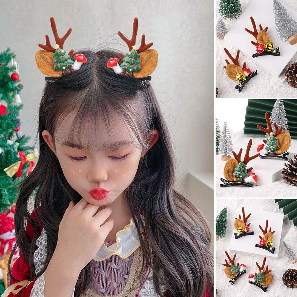 Set 2 Kẹp Tóc Phong Cách Giáng Sinh Đáng Yêu Cho Bé Gái