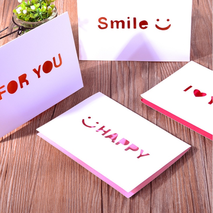 Thiệp Valentine trái tim, thiệp cám ơn, chúc mừng phong cách đơn giản dễ thương