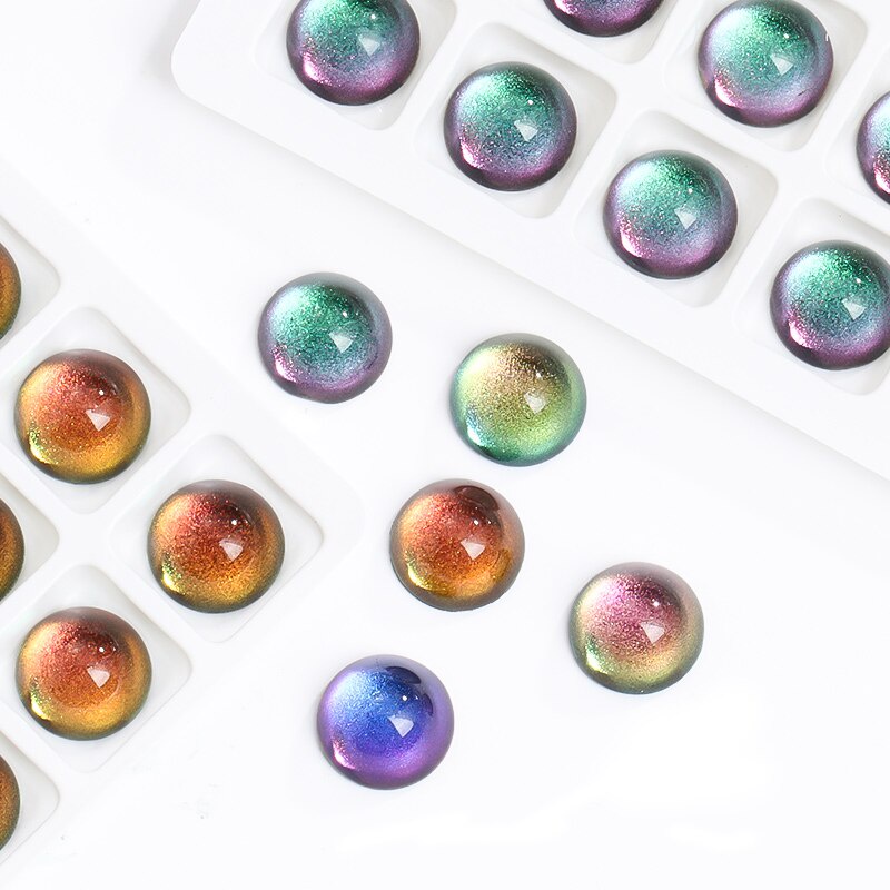 Yichuan Phụ Kiện Hạt Kim Cương Giả Tròn Lấp Lánh Sang Trọng Trang Trí Móng Tay Makng Kuru