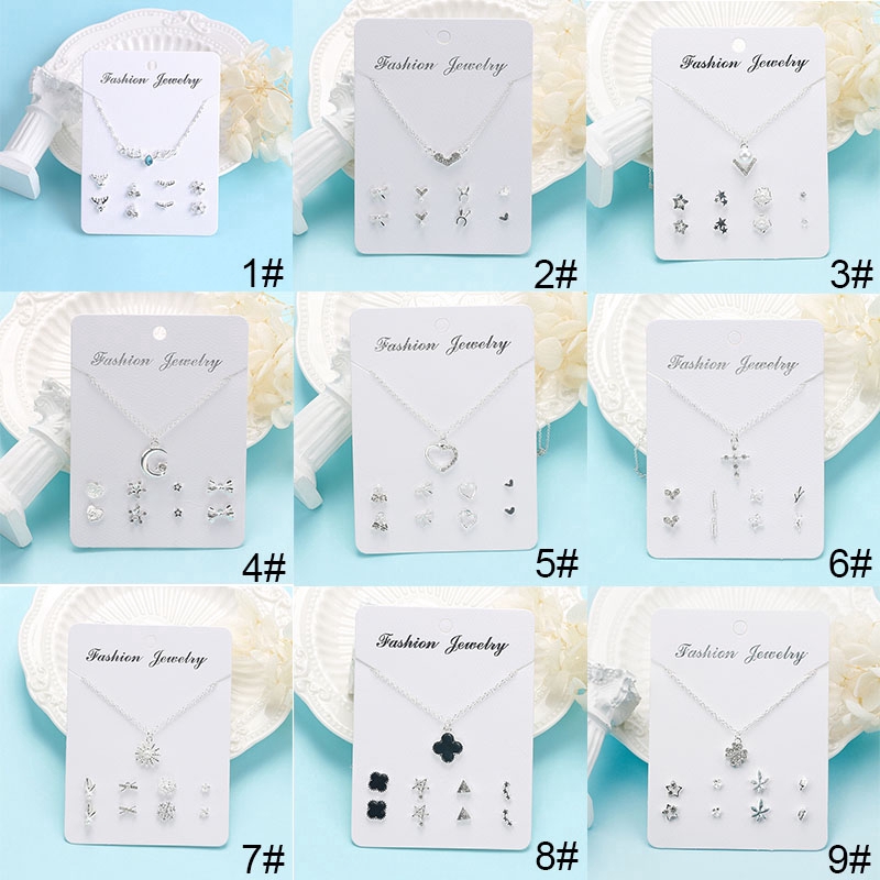 Set dây chuyền và khuyên tai Hishop phong cách giáng sinh thời trang cho nữ