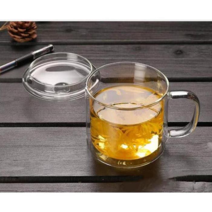 Ly Thủy Tinh 2 Lớp Cao Cấp Có Nắp 380ml, 500ml