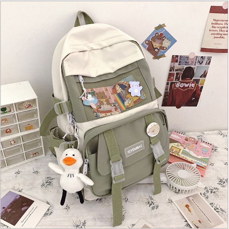Balo nữ giá rẻ đi học thời trang cao cấp cá tính cute dễ thương (không kèm móc khoá gấu)