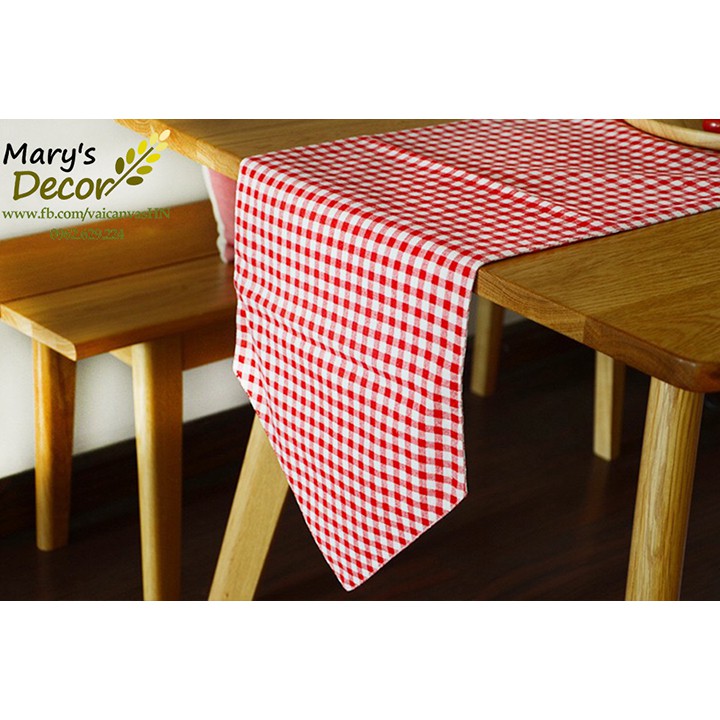 KHĂN RUNNER MARY DECOR - CARO ĐỎ KR-A03