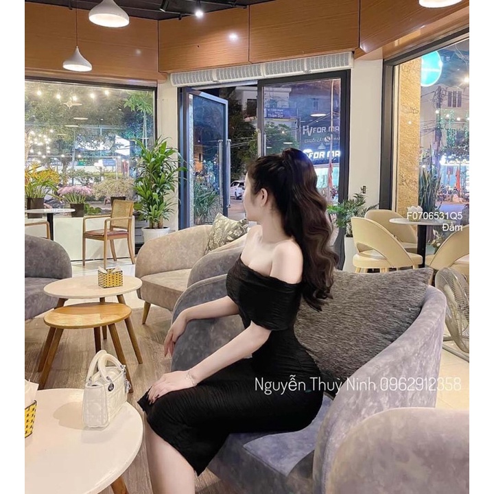 Đầm ren ôm body phối bèo tôn dáng