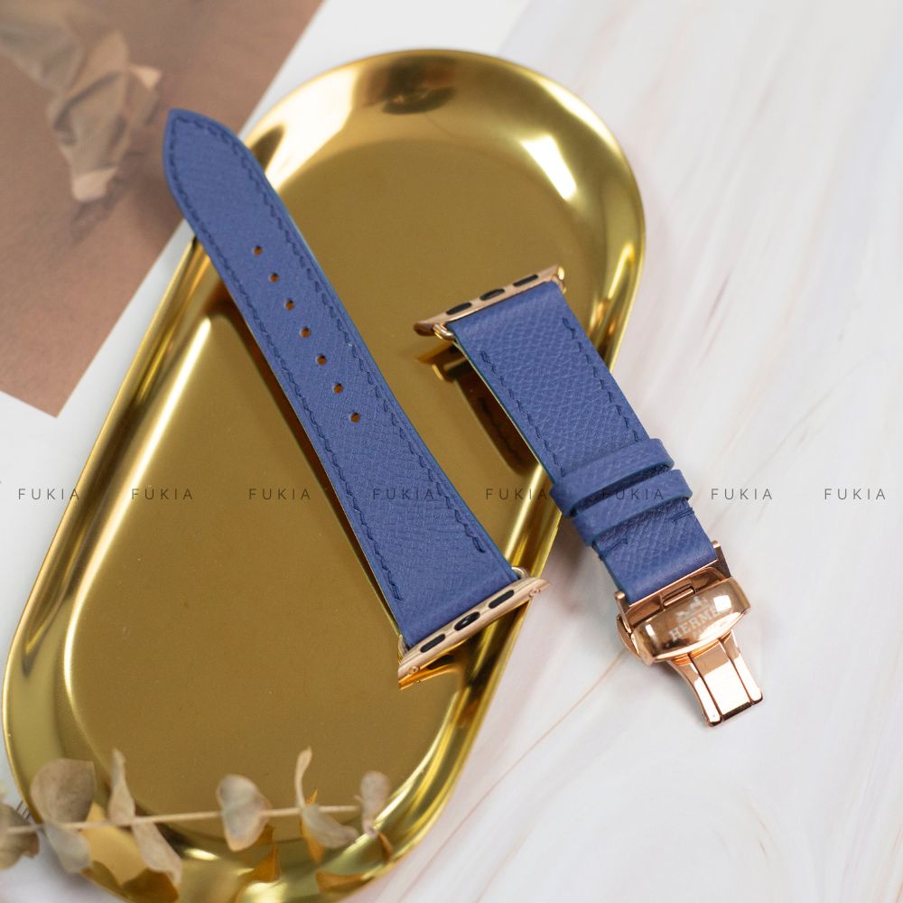 Dây da thủ công Epsom Xanh (màu 4) dành cho Apple Watch đồng hồ thông minh Series 1/2/3/4/5/6/7/SE DDTC233