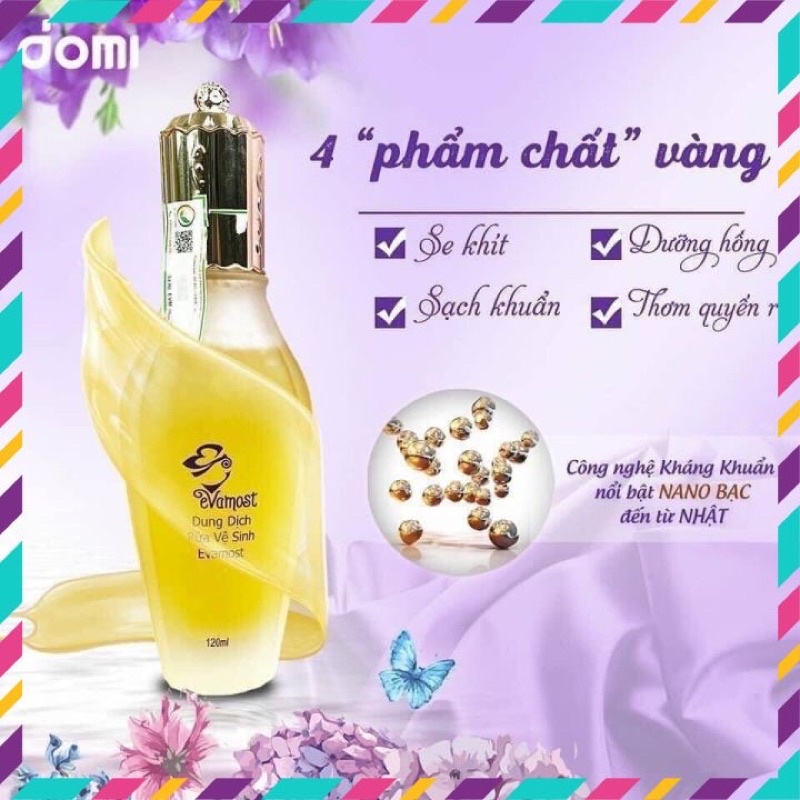 Dung dịch vệ sinh phụ nữ Evamost, sạch thơm kháng khuẩn, hồng hào se khít