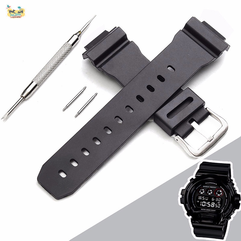 Dây Đeo Silicon Mềm Có Khóa Inox Thay Thế Cho Đồng Hồ G Shock DW-6900 G Shock DW-6900