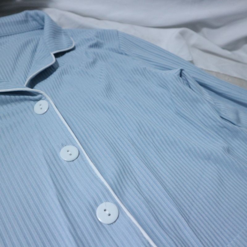 Bộ Ngủ / Mặc Nhà Pijama Thun Gân Dài Kèm Ảnh Thật