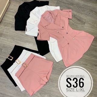 Bigsize Set vest kèm belt S36