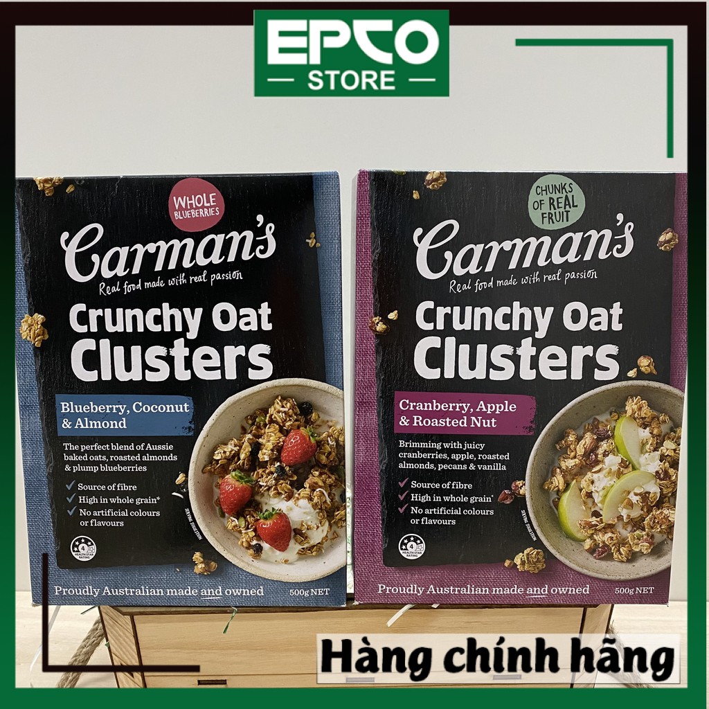 Ngũ Cốc Ăn Kiêng  Carman's Nhập Khẩu Úc Cluncy Cluster (Gói 500g)