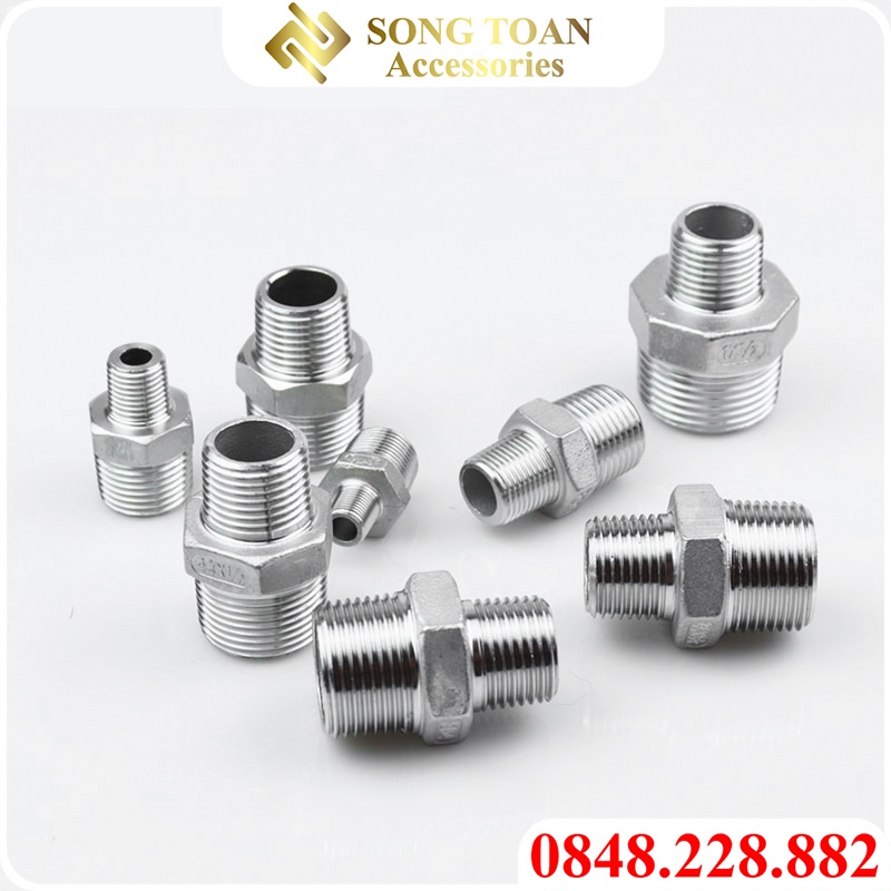 Nối Giảm Hai Ren Ngoài & Kép Thu - Size 21x13 & 21x17 Thông Dụng Trên Thị Trường - Chất Liệu Inox (Male & Ren Đực)