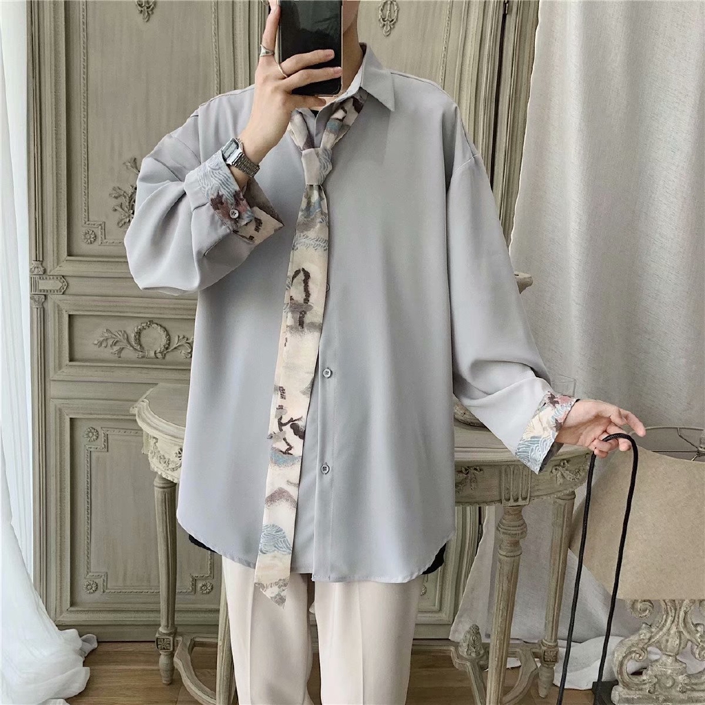 Real shot fashion design comfortable casual long sleeve shirt