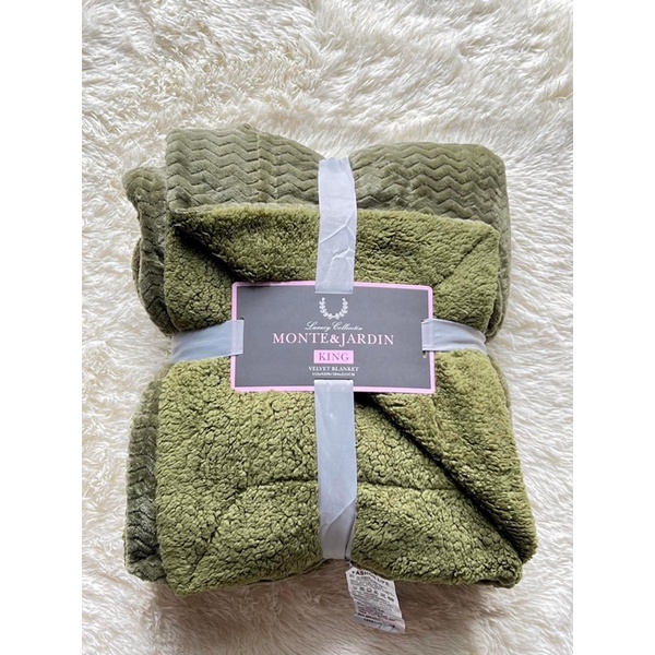 CHĂN LÔNG CỪU SÓNG MONTE&amp;JARDIN- King( chăn có khoá có thể lồng ruột)