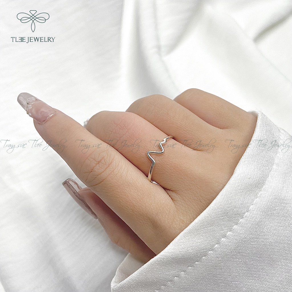 Nhẫn bạc nữ TLEE nhịp tim kiểu dáng basic trẻ trung NCJ A0120