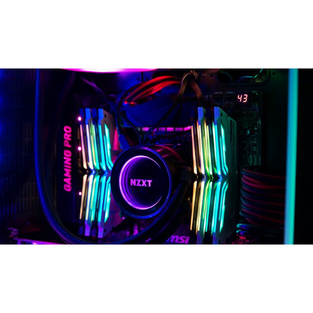 Ram TEAMGROUP Team T-Force Night Hawk RGB 16GB (2 x 8GB) DDR4 - 3000MHz LED 16,8 triệu màu, tản nhiệt nhôm