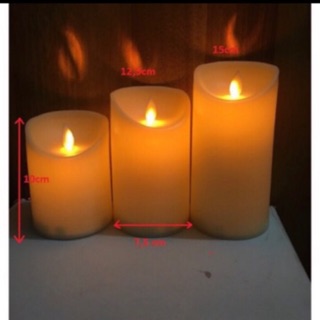 Nến sáp điện tử(dùng pin AAA) bộ 3 cây