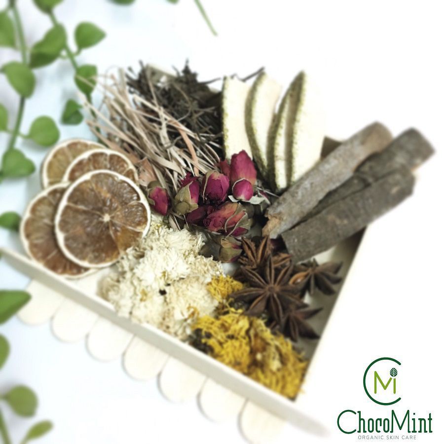 Set 8 gói xông mặt thảo mộc thải độc, làm sạch da, ngăn ngừa mụn handmade