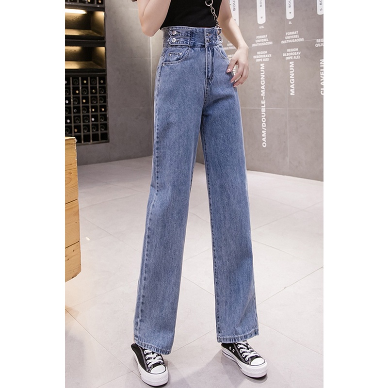 Quần Ống Rộng Jeans Nữ Ống Suông Baggy Cạp Cao | Tdshopnt - Q02 | BigBuy360 - bigbuy360.vn