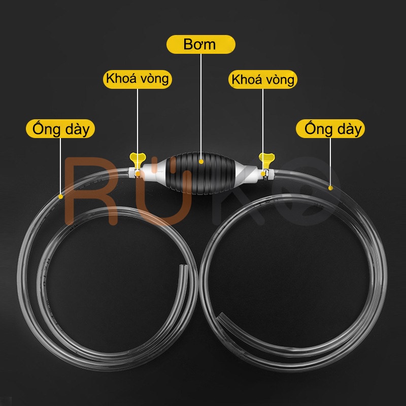 Dụng cụ bơm hút xăng dầu, chất lỏng, hút rượu (ống 1,5m) kèm 2 khoá