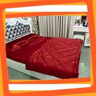 [Hot] Chăn ga gối phi lụa_L24 (đỏ đô)