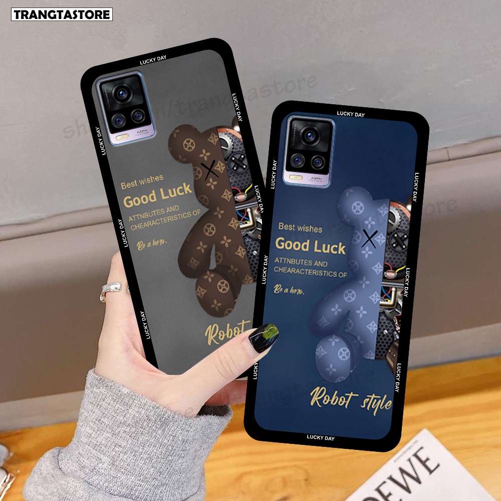 Ốp Vivo V20 in hình gấu Bearbrick,Mountain,xanh,đen,đỏ giá rẻ