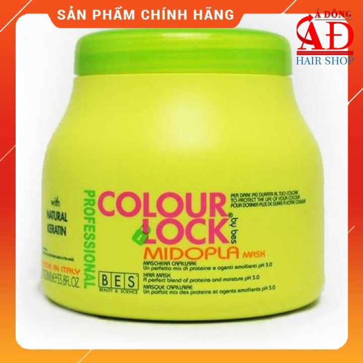 [Chính hãng] [Siêu rẻ] Hấp dầu ủ Bes Midopla Colour Lock khóa màu tóc nhuộm mềm mượt 1000ml (ITALY)