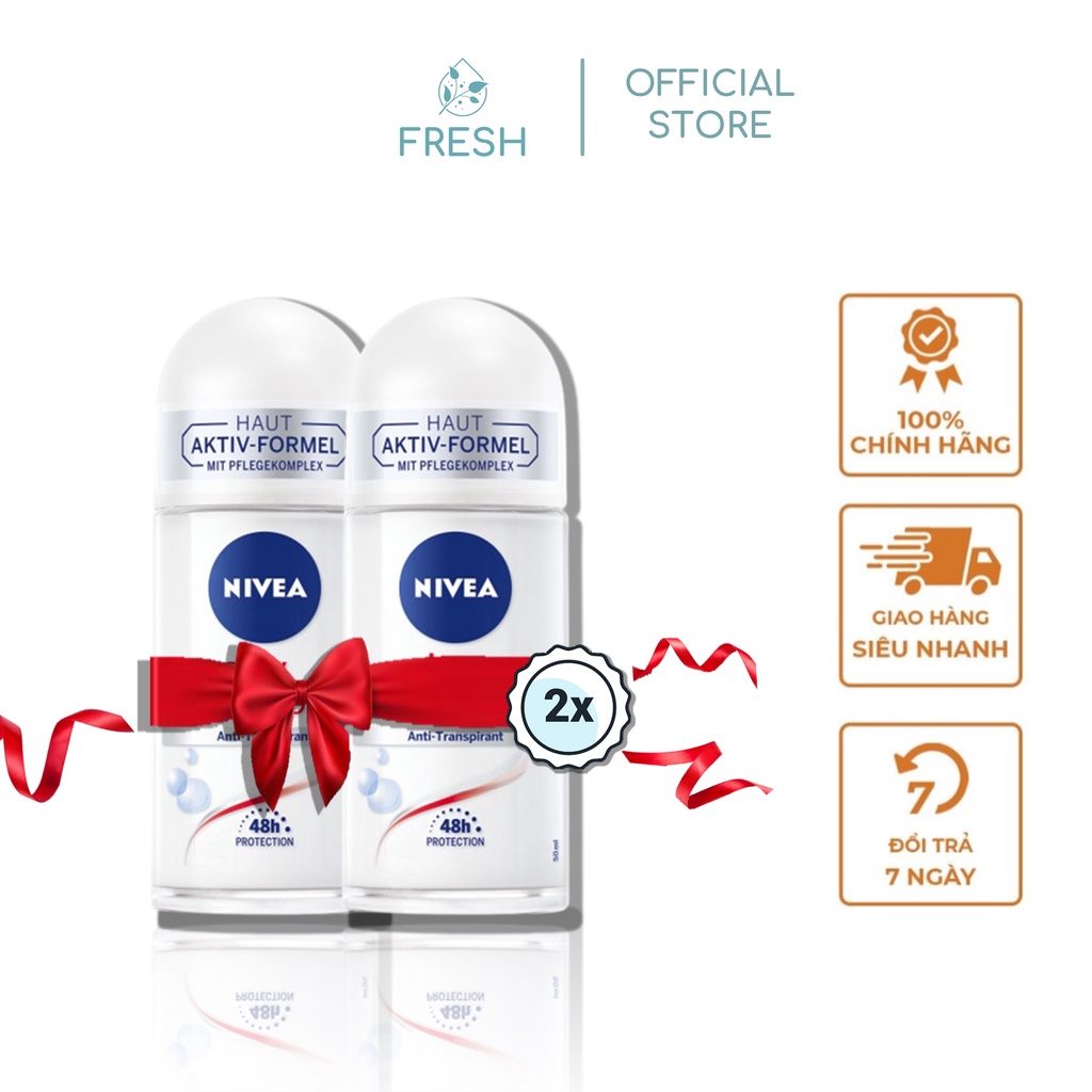 Lăn Khử Mùi Nivea Ngọc Trai Thô Thoáng Dry And Comfort 50ml - FRESH OFFICIAL