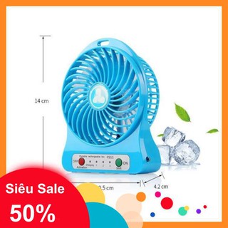 Quạt 3 tốc độ tặng kèm Pin sạc - Siêu bền - Hàng Loại 1 (Giao Màu Ngẫu Nhiên)