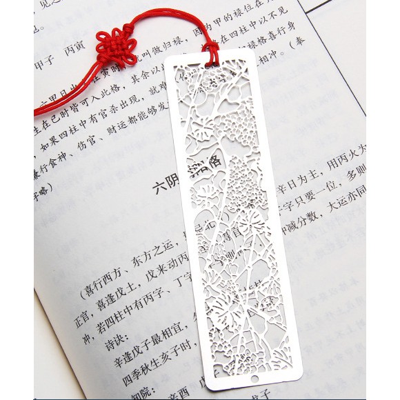 Bookmark đánh dấu trang kim loại bạc cổ trang siêu đẹp