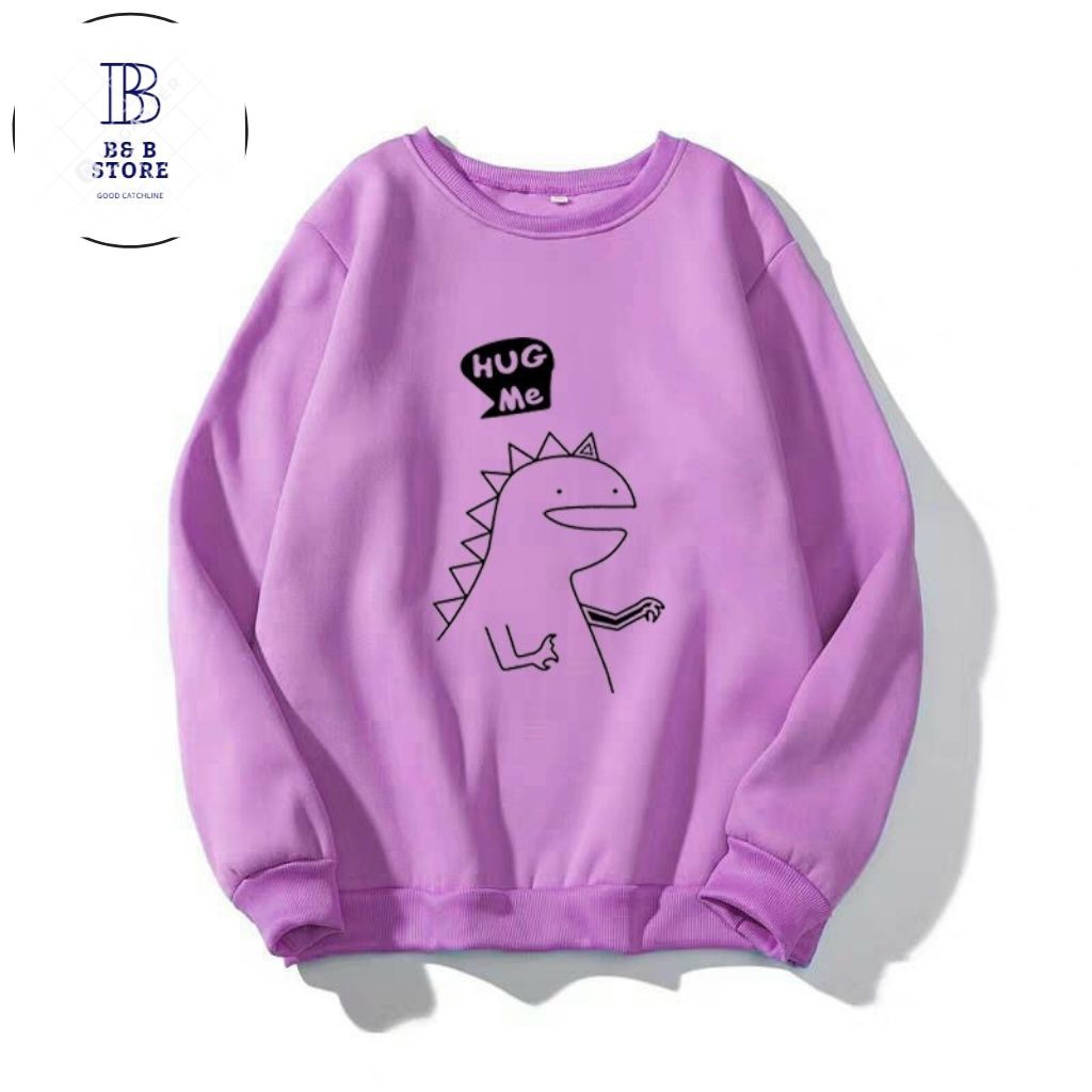 ÁO SWEATER NỈ UNISEX HUG ME FORM RỘNG NAM NỮ LOGO ÁO IN HÌNH RỒNG CON NHIỀU MÀU,ĐỦ SIZE, CỤC ĐẸP