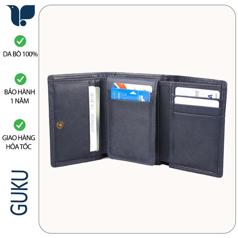 Ví Nam Nhỏ Gọn LV03 Ví Da Nam Cầm Tay Gấp 3 Bóp Nam Da Bò Hàng Hiệu Chuẩn Da Bò Cao Cấp Có Nhiều Ngăn Đựng Thẻ