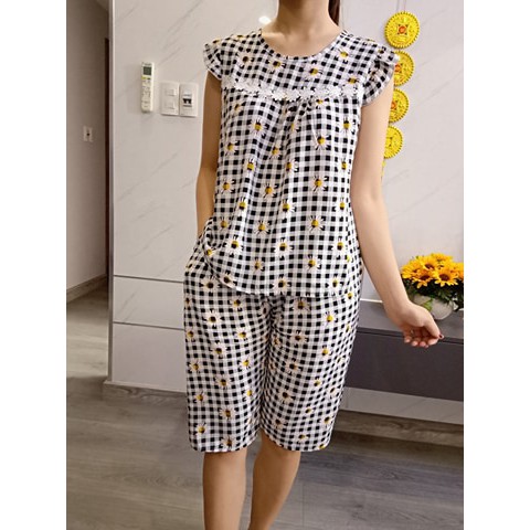 Đồ bộ tole lanh loại 1 cho người lớn quần đùi, lửng, dài từ 45-75kí | BigBuy360 - bigbuy360.vn