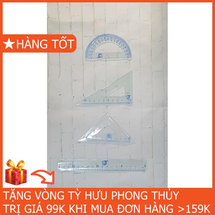 BỘ 4 THƯỚC EKE, THƯỚC KẺ, THƯỚC ĐO ĐỘ