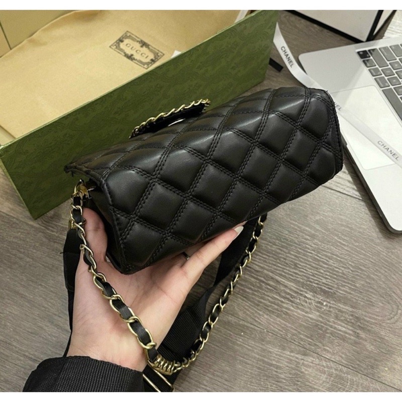 Túi Nữ Kẹp Nách Trần Trám, Túi Xách Nữ Đeo Chéo Viền Xích