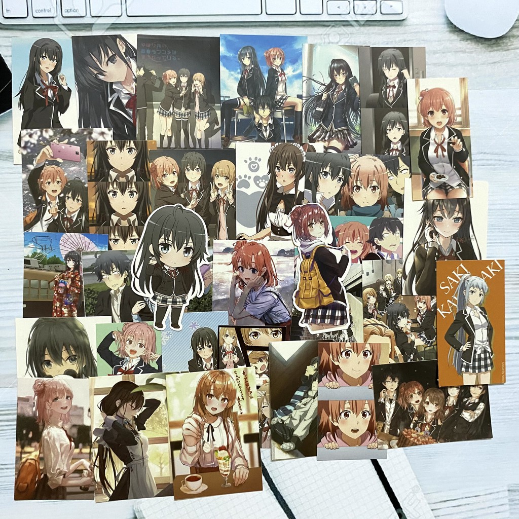 Bộ hình dán - sticker anime Yahari Ore no Seishun Love Come Wa Machigatteiru dán trang trí laptop, máy tính bỏ túi