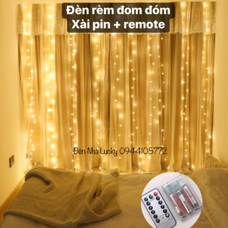 🔋XÀI PIN-USB - Đèn Led Trang Trí Thả Rèm 8 Chế Độ Điều Khiển Từ Xa, Đèn Rèm Đom Đóm Decor Noel Giáng Sinh Tết SInh Nhật